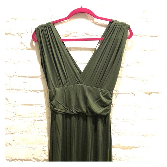 Full Length Army Green Maxi Dress - Picture 1 of 4